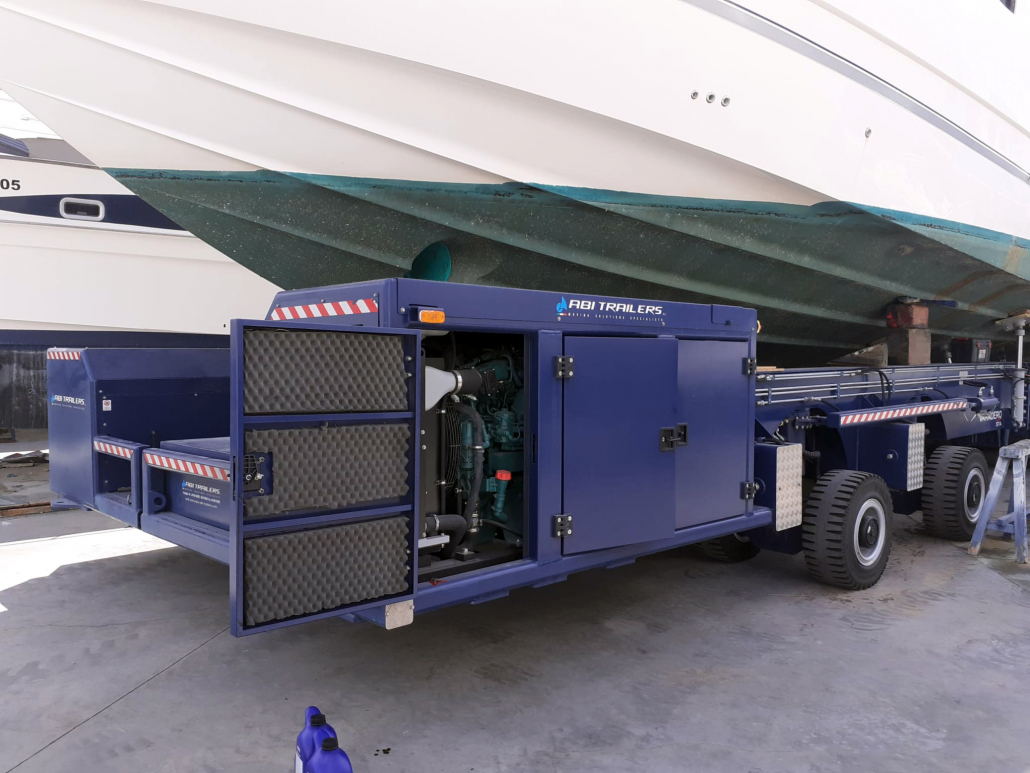 Motor industrial del barco.